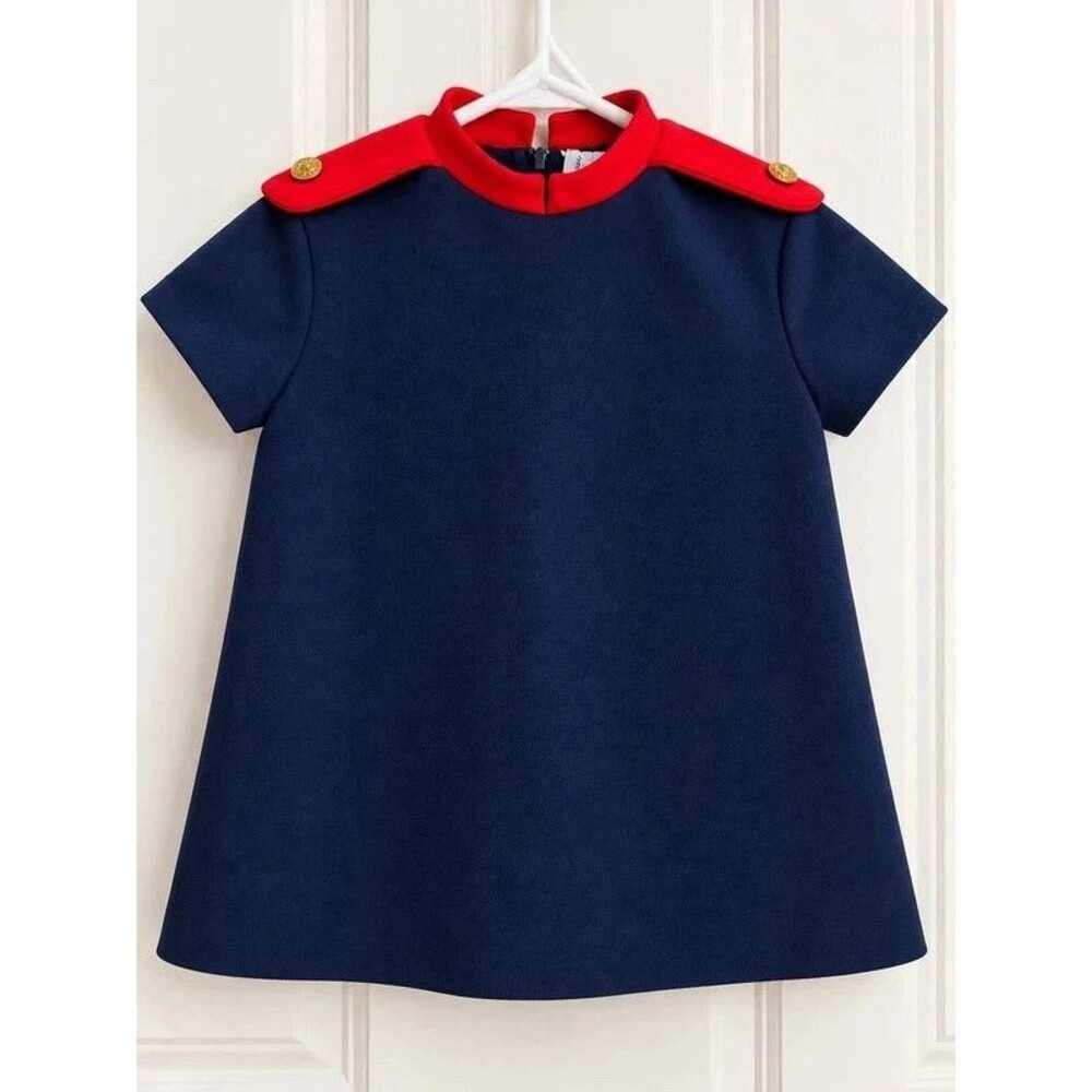 Rare Vintage Florence Eiseman for I. Magnin Navy & Red Dress – Toddler 2T